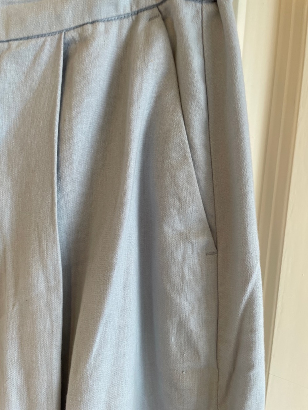 Banana Republic Pale Blue Wide-Leg Trousers - Picture 3 of 4